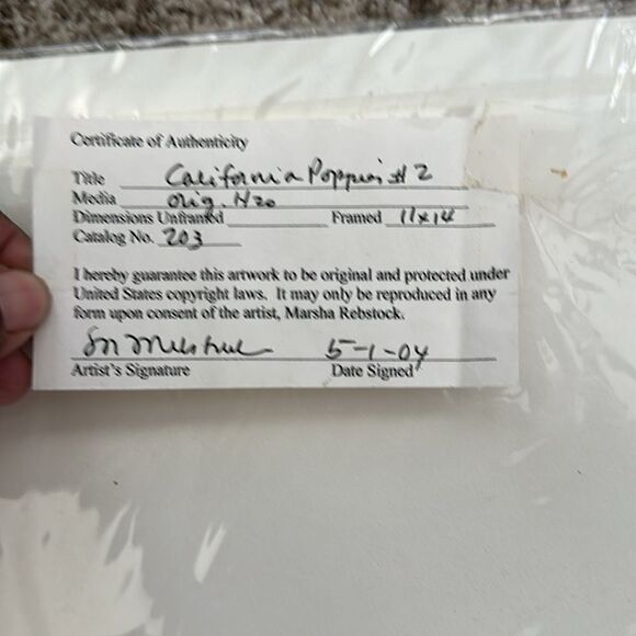 Marsha Rebstock Original Artwork California Poppies #2 - Picture 4 of 4